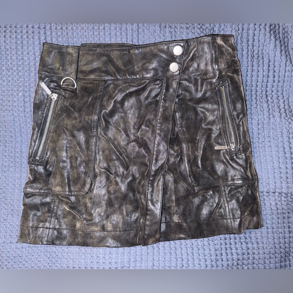 Free People Black Suede Skirt